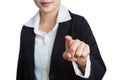 Female hand of business woman pointing index finger at viewer Royalty Free Stock Photo