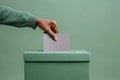 Female hand casting a ballot, voting, generative ai Royalty Free Stock Photo