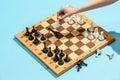 The chess board and game concept of business ideas and competition. Royalty Free Stock Photo