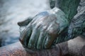 Female hand closeup - bronze statue hand closeup Royalty Free Stock Photo