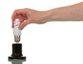 In female hand compact fluorescent light bulb, the cartridge is