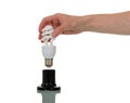 In female hand compact fluorescent light bulb, the cartridge is
