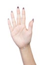 Female hand finger number isolated
