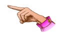 Color Female Hand Finger Showing Choice Gesture Vector