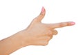 Female hand with forefinger Royalty Free Stock Photo