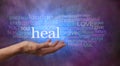 Heal Word Tag Cloud with vivid blue light Royalty Free Stock Photo