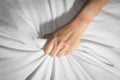 Female hand having sex on a bed. Royalty Free Stock Photo