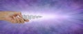 Pointing a Selenite Spiral Wand Message Banner