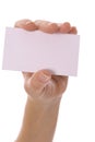 Female hand holding blank card Royalty Free Stock Photo