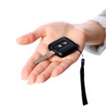 Female hand holding car keys Royalty Free Stock Photo