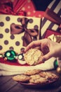 Female hand holding cookie Royalty Free Stock Photo