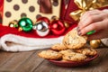 Female hand holding cookie Royalty Free Stock Photo