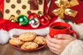 Female hand holding cookie Royalty Free Stock Photo