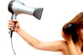 Female hand holding hairdryer Royalty Free Stock Photo