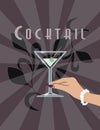 Female hand holding Martini cocktail Royalty Free Stock Photo