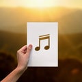 Sound of music perforated paper musical note Royalty Free Stock Photo