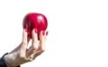 Female hand holding a red apple closeup Royalty Free Stock Photo