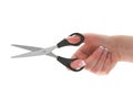 Female hand holding scissors Royalty Free Stock Photo