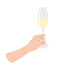 Female Hand Holding Wine Glass