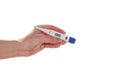 Hand holds a thermometer Royalty Free Stock Photo