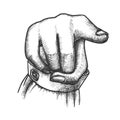 Female Hand Index Finger Pointing Gesture Vector