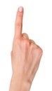 Female hand index finger pointing up isolated. png transparent Royalty Free Stock Photo