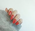 Female hand knitted beautiful manicure sweater creative lifestyle