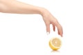 Female hand lemon
