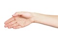 Female hand outstretched for a handshake Royalty Free Stock Photo