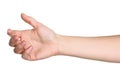 Female hand outstretched for a handshake