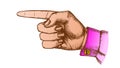 Color Female Hand Pointer Finger Showing Gesture Vector