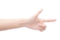 Female hand pointing Royalty Free Stock Photo