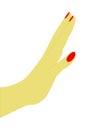 Female hand with red nails