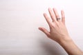 Female hand with ring on finger