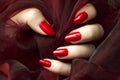 Red nails manicure