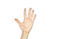 Female hand showing number five sign Royalty Free Stock Photo