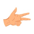 Female hand sign. Human finger gesture sign. Sign language. Isolated vector illustration Royalty Free Stock Photo