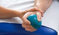 Hand with exercises putty manufacturer Royalty Free Stock Photo