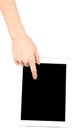 Female hand using tablet Royalty Free Stock Photo