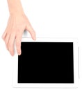 Female hand using tablet Royalty Free Stock Photo