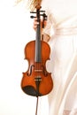 Female hand with a violin outdoor