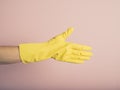 Rubber glove handshake