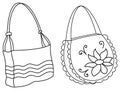 Female handbags, contours Royalty Free Stock Photo