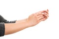 Female hands clapping on a white background Royalty Free Stock Photo