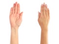 Female hands counting