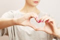 Female hands in the form of heart Royalty Free Stock Photo