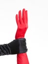 Female hands in gloves