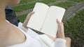 A female hands hold book Royalty Free Stock Photo