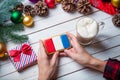 Female hands holding a cookie Royalty Free Stock Photo