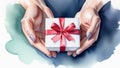 Female hands holding gift box Royalty Free Stock Photo